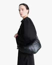 LEMAIRE Medium Croissant Bag Nappa Leather Black