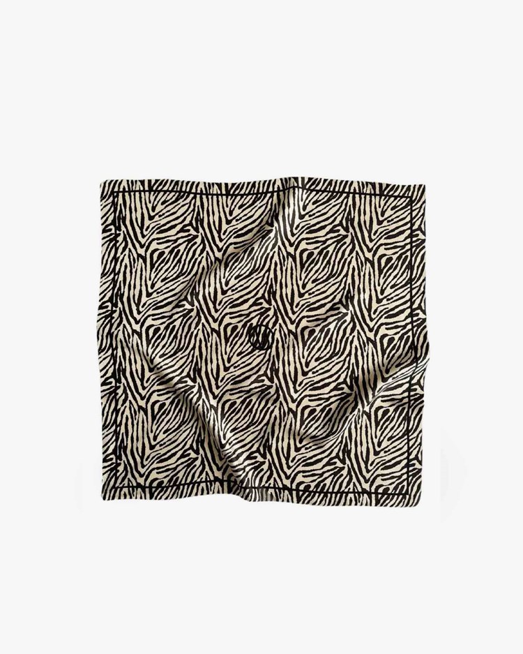 Lescarf Zebra Silk Scarf Black/White