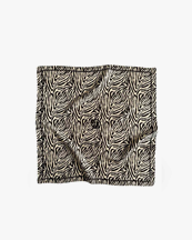 Lescarf Zebra Silk Scarf Black/White