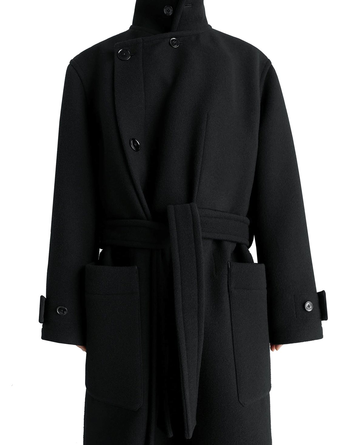 LEMAIRE Wrap Coat Black - Vallgatan 12