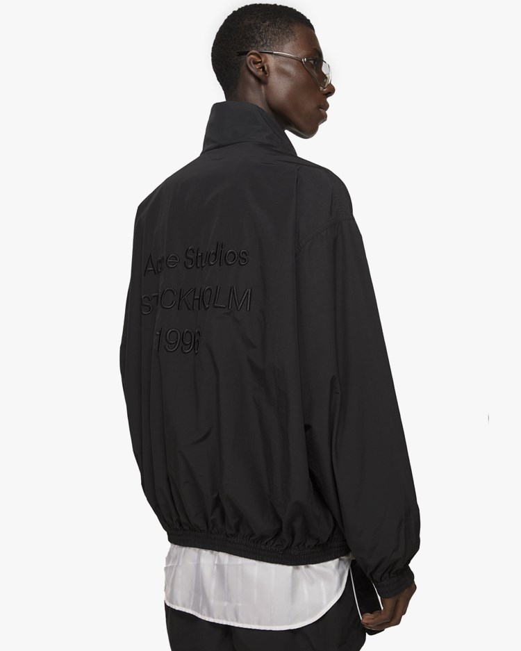 Acne Studios Embroidered Logo Zip Jacket Black - Vallgatan 12