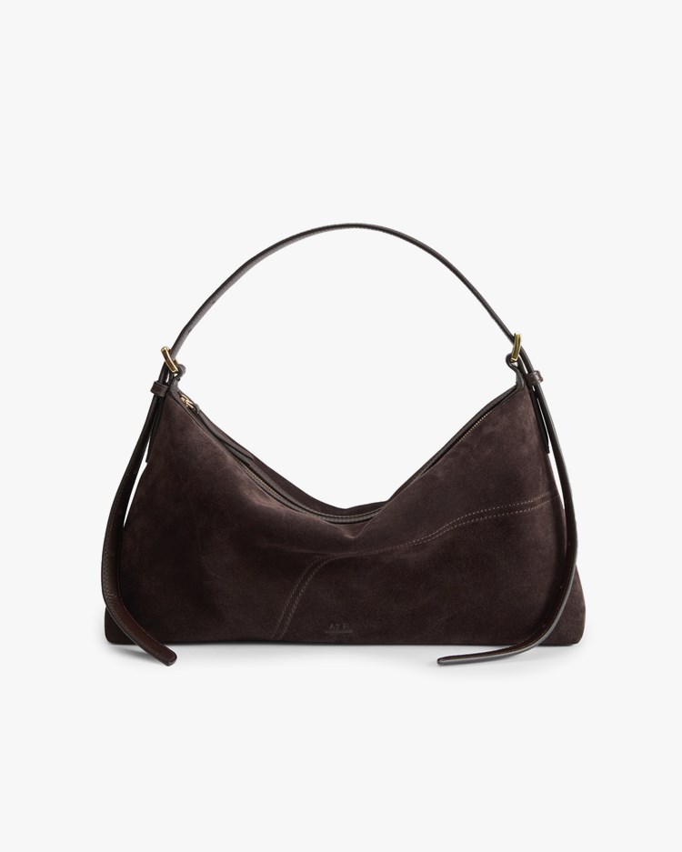 ATP Atelier Castellare Shoulder Bag Walnut Suede/Vacchetta