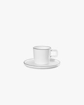 Asa Selection Espresso Cup With Saucer Black Rim White