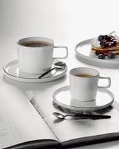Asa Selection Espresso Cup With Saucer Black Trim White