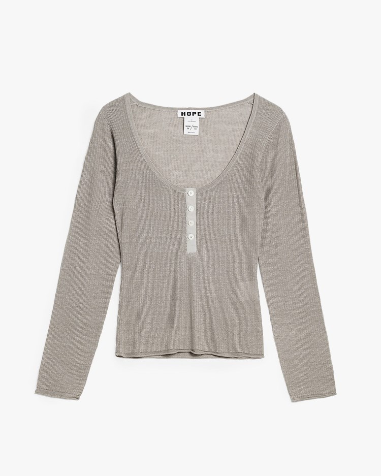 HOPE Stroll Sweater Grey Hemp Rib
