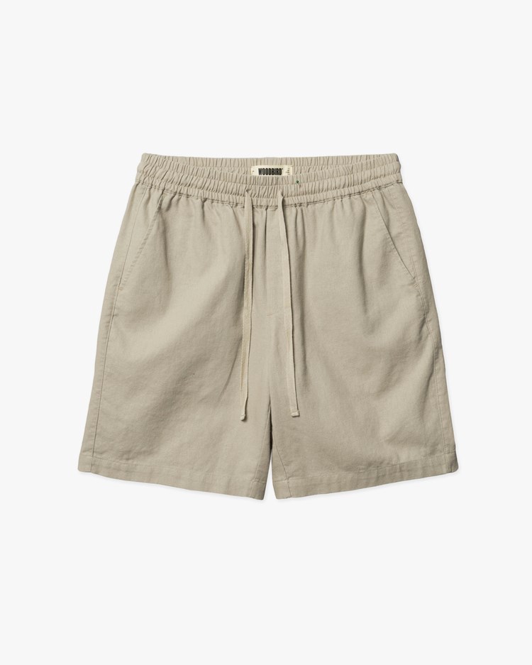 Woodbird Bommy Linen Shorts Stone