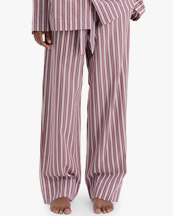 Tekla Poplin Pyjamas Pants Rhubarb Stripes