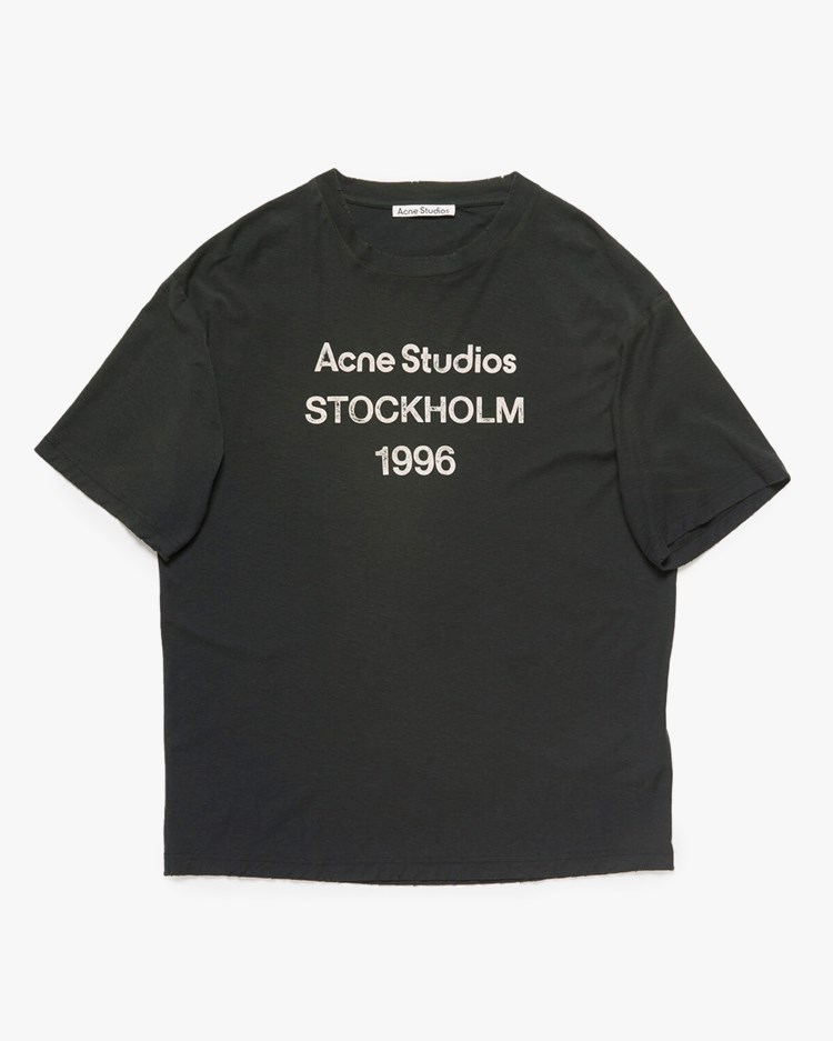 Acne Studios Relaxed Stamp Logo T-Shirt Faded Black