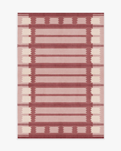 Layered Röllakan Wool Rug Iris Raspberry