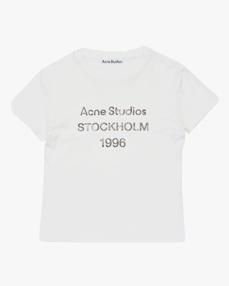 Acne Studios Fitted Stamp Logo T-Shirt Off-white