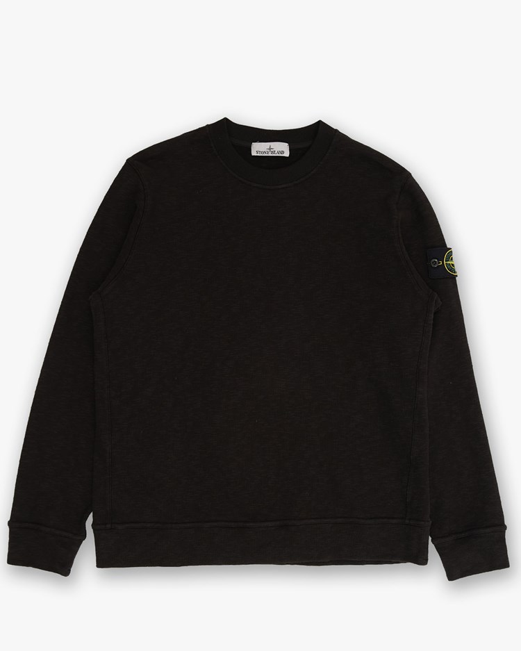 Stone Island 6100053 Brushed Heavy Cotton Sweatshirt Black