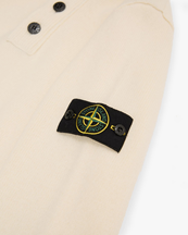 Stone Island 5100024 Lambswool Buttoned Polo Sweater Ivory