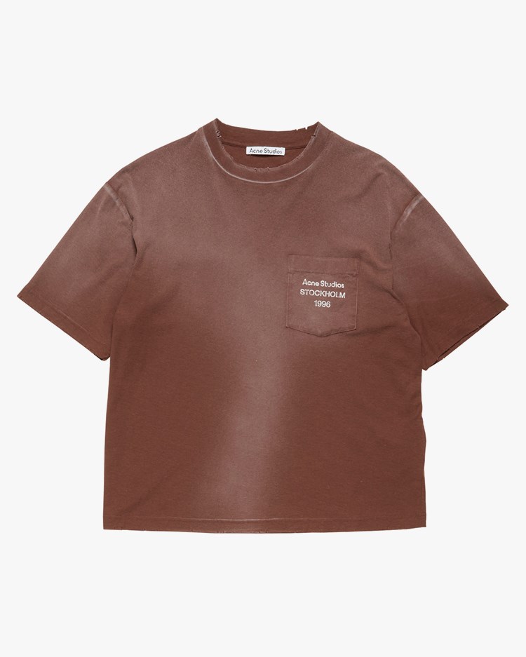 Acne Studios Relaxed Stamp Pocket T-Shirt Chocolate Brown