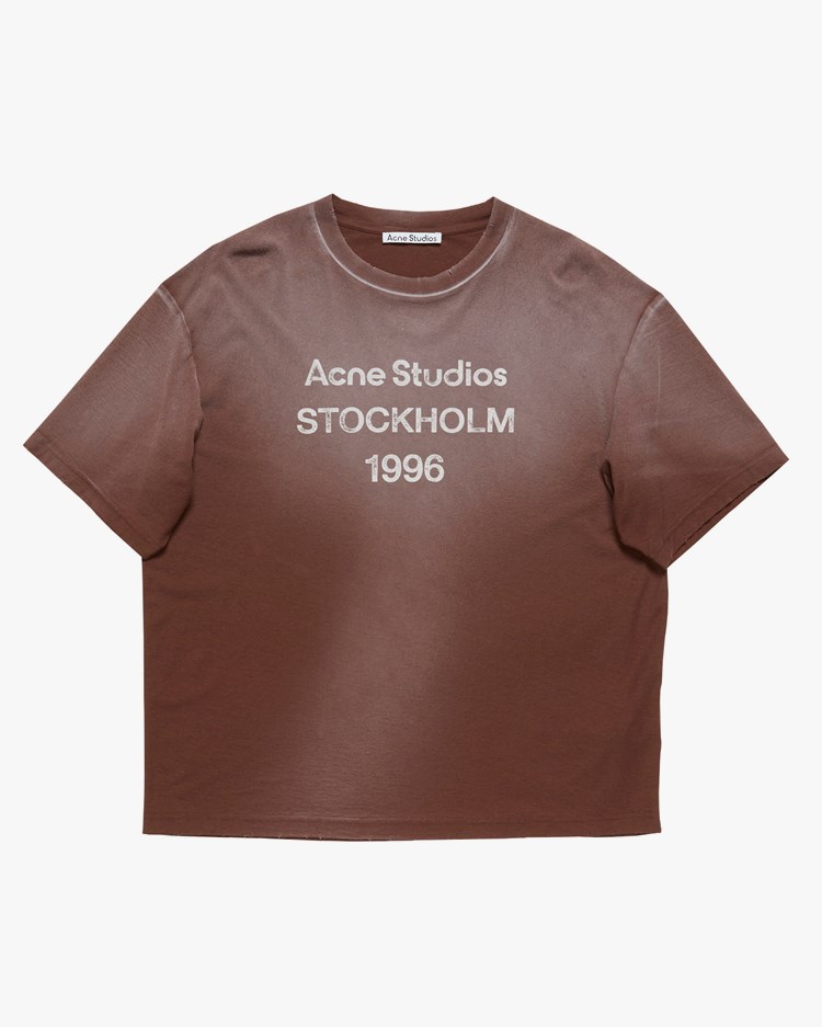 Acne Studios Relaxed Stamp Logo T-Shirt Chocolate Brown