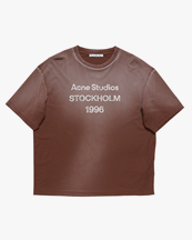Acne Studios Relaxed Stamp Logo T-Shirt Chocolate Brown