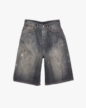 Acne Studios Loose Fit Denim Shorts Black Trafalgar