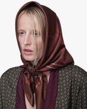 Maison Margiela Printed Silk Scarf Large Burgundy