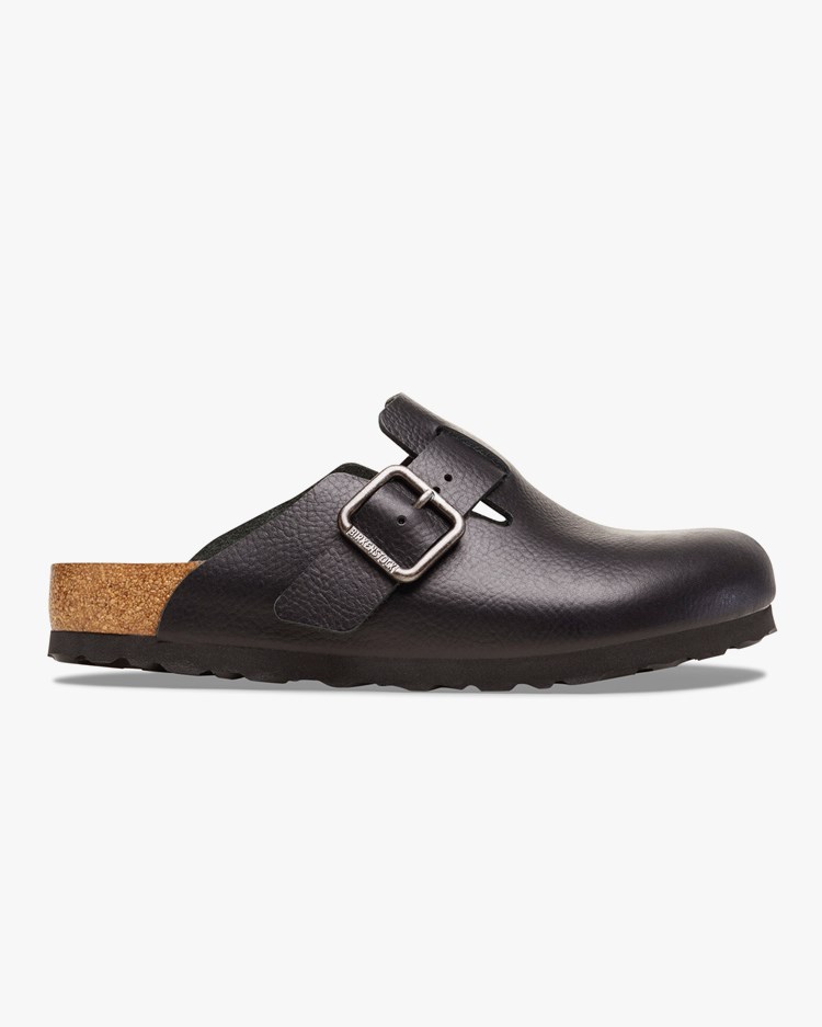 Birkenstock Boston Natural Leather Vintage Wood Black
