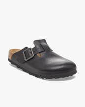 Birkenstock Boston Natural Leather Vintage Wood Black