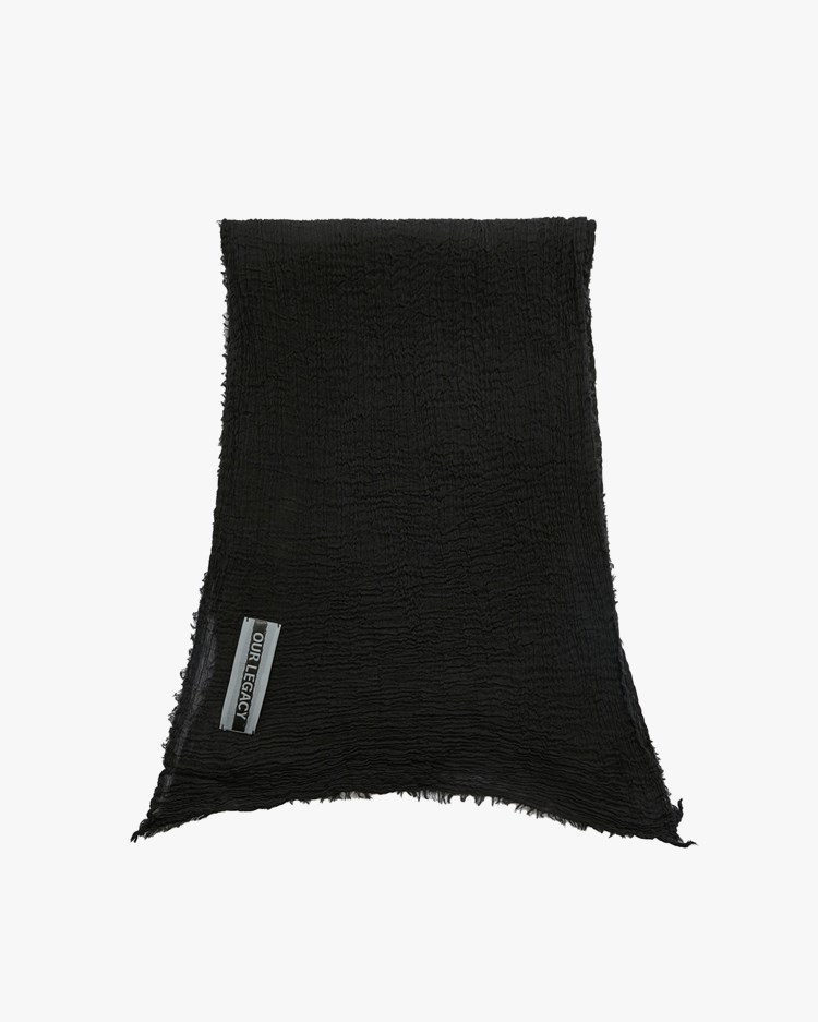 Our Legacy Cottage Scarf Black Crinkle Cotton