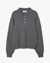 Dunst Cashmere Collared Sweater Dark Melange Grey