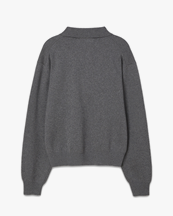 Dunst Cashmere Collared Sweater Dark Melange Grey