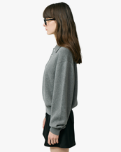 Dunst Cashmere Collared Sweater Dark Melange Grey