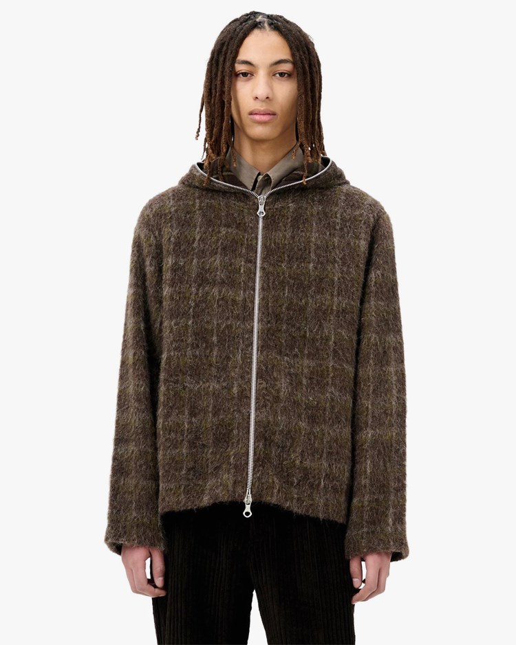 トップス OUR LEGACY FULL ZIP HOOD DORF CHECK 46 Our Legacy Full Zip Hood Dorf Check Hairy Wool - Vallgatan 12