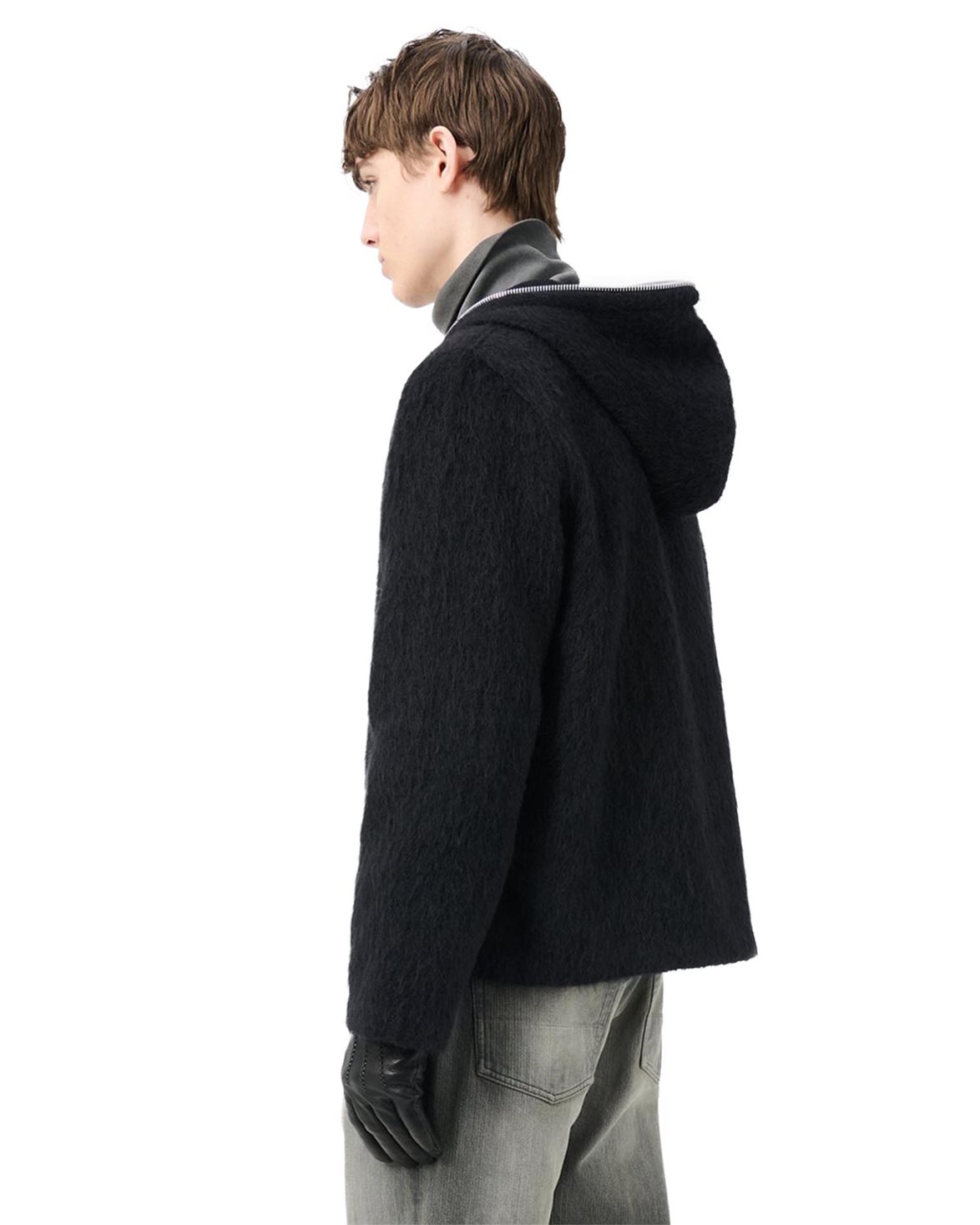 Our Legacy Full Zip Hood Black Hairy Wool - Vallgatan 12