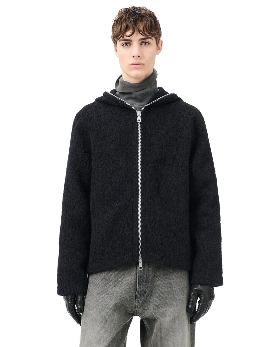 トップス 24aw OUR LEGACY Full Zip Hood Black 50 Our Legacy - Full Zip Hood in Black Hairy Wool – Stoy