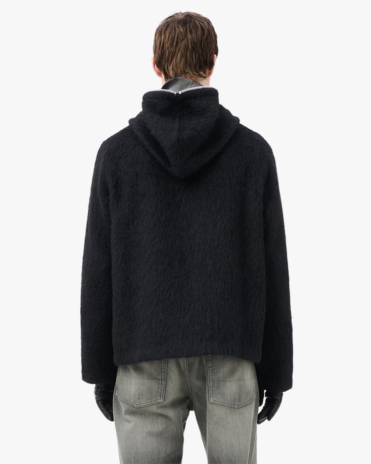 Our Legacy Full Zip Hood Black Hairy Wool - Vallgatan 12