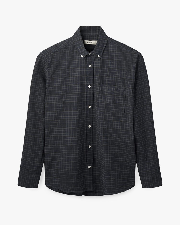 Forét Creek Heavy Flannel Check Shirt Navy