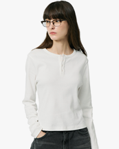 Dunst Henry Longsleeve T-Shirt Off White