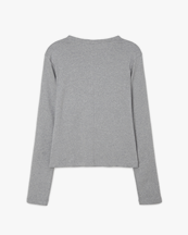 Dunst Henry Longsleeve T-Shirt Melange Grey
