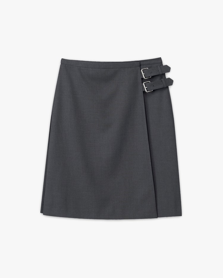 Dunst Pleats Midi Skirt Grey