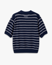 Dunst Striped Shortsleeve Polo Knit Navy