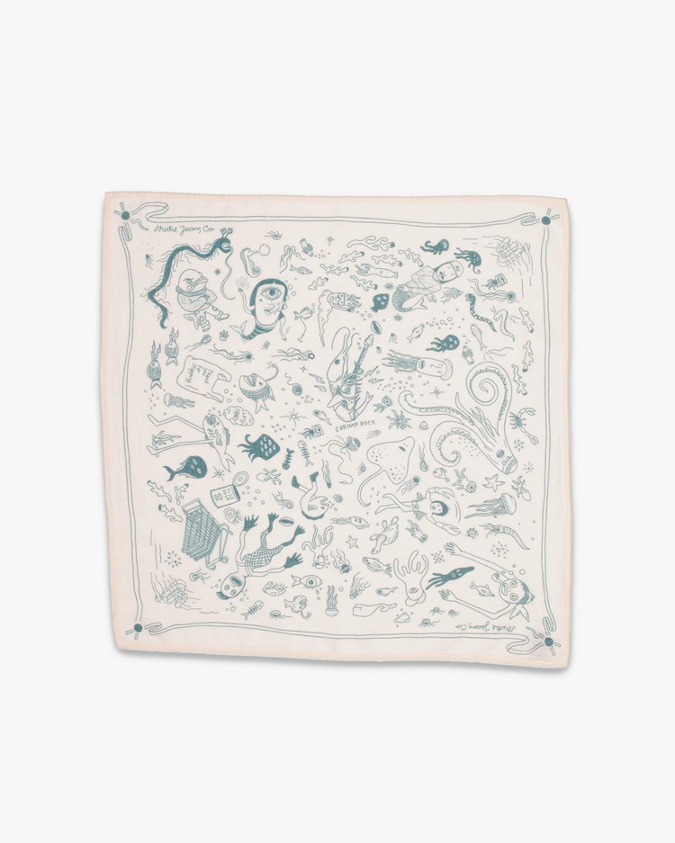 Nudie Jeans Ingrid Bandana Deep Sea Doodles Pink