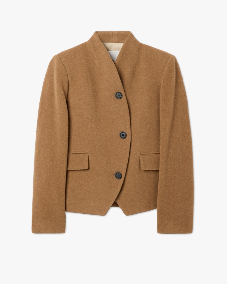House of Dagmar Short Curved Jacket Camel
