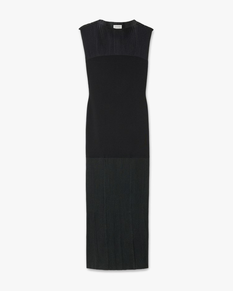 House of Dagmar Contrast Knit Dress Black