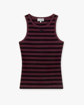 Ganni Soft Cotton Rib Tank Top Chocolate Plum