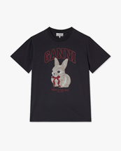 Ganni Basic Cotton Jersey T-Shirt Phantom