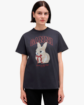 Ganni Basic Cotton Jersey T-Shirt Phantom