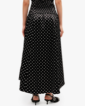 Ganni Printed Double Satin Long Pocket Skirt Black