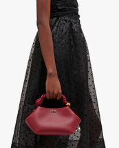 Ganni Bou Bag Small Grained Red Dahlia