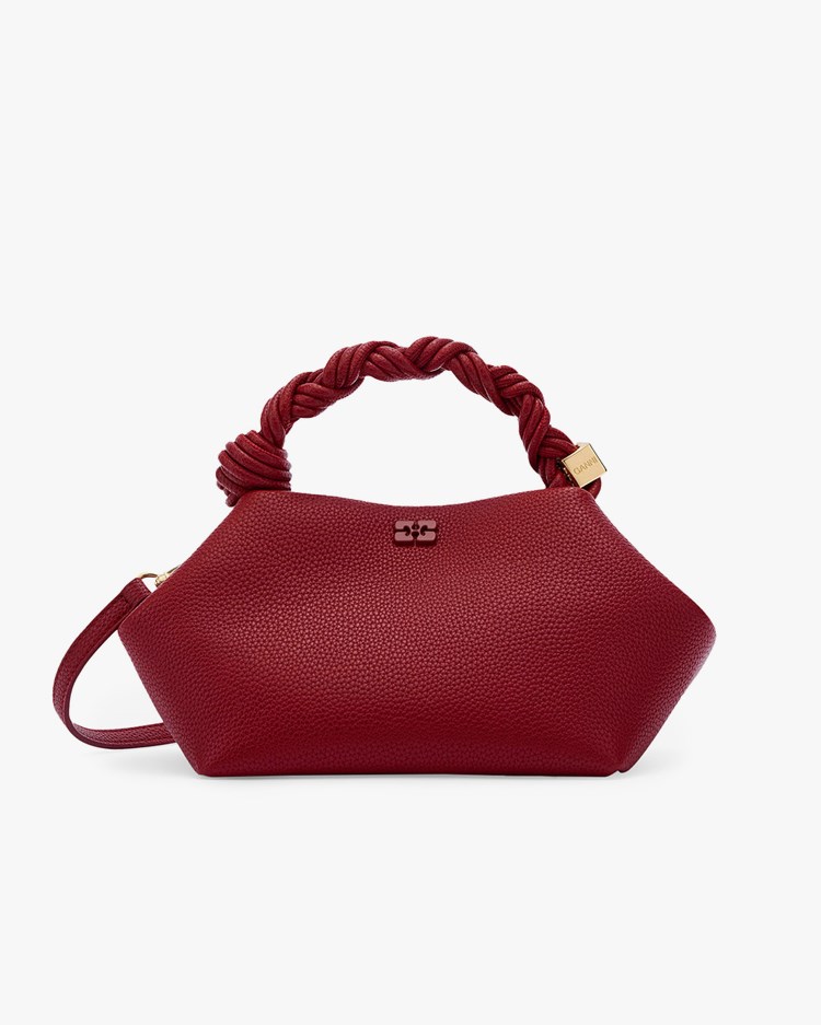 Ganni Bou Bag Small Grained Red Dahlia