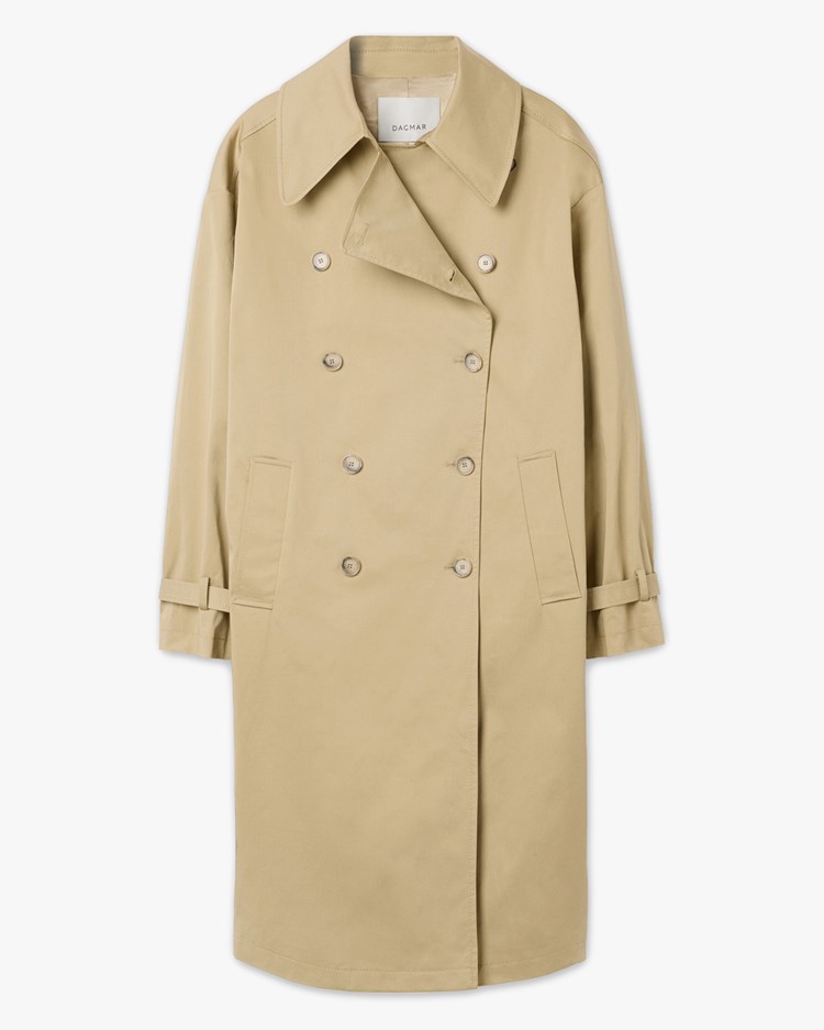 House of Dagmar Db Long Trenchcoat Khaki Beige