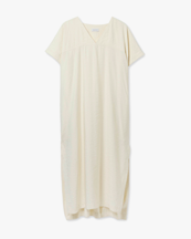 House of Dagmar Rouched V-Neck Dress Off White
