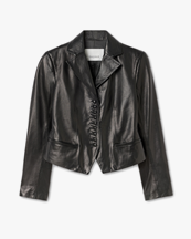 House of Dagmar Tailored Leather Blazer Black