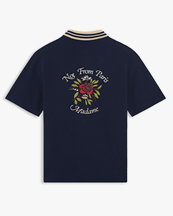 Drôle De Monsieur Chemise Piqèe Slogan Rose Shirt Navy