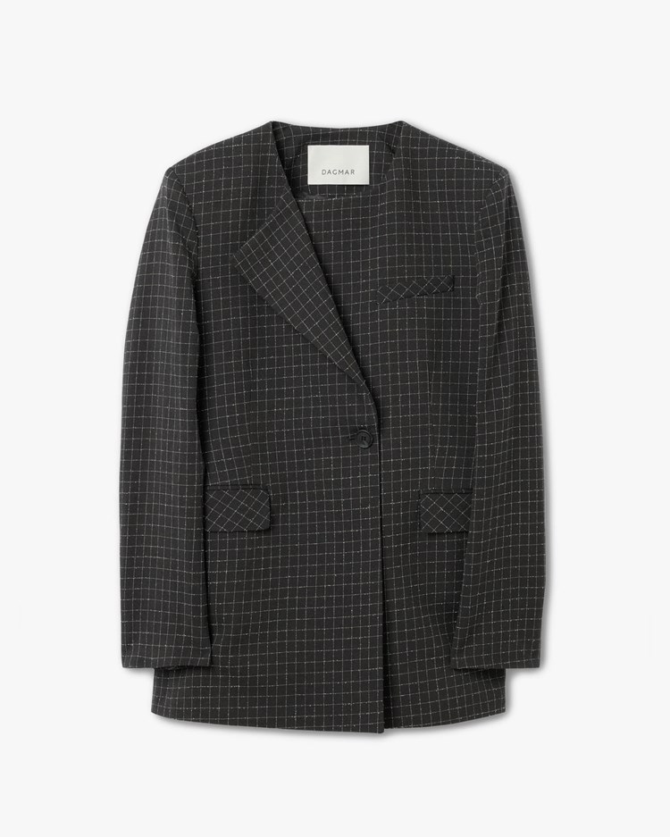 House of Dagmar Sb Hourglass Blazer Charcoal Grey